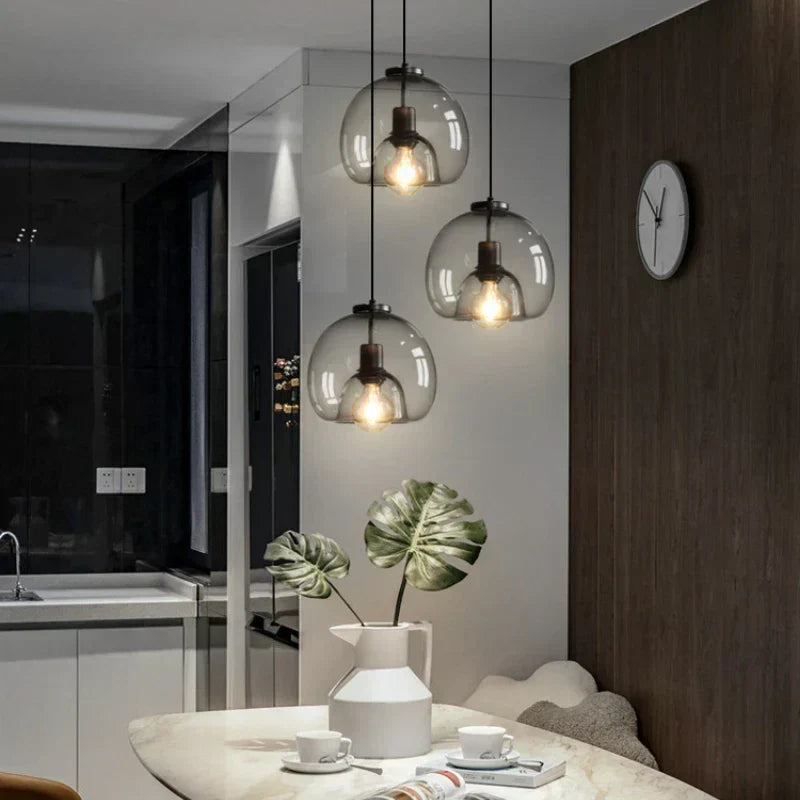 GlassAura - Luxe Glazen Hanglamp voor Elegante Verlichting