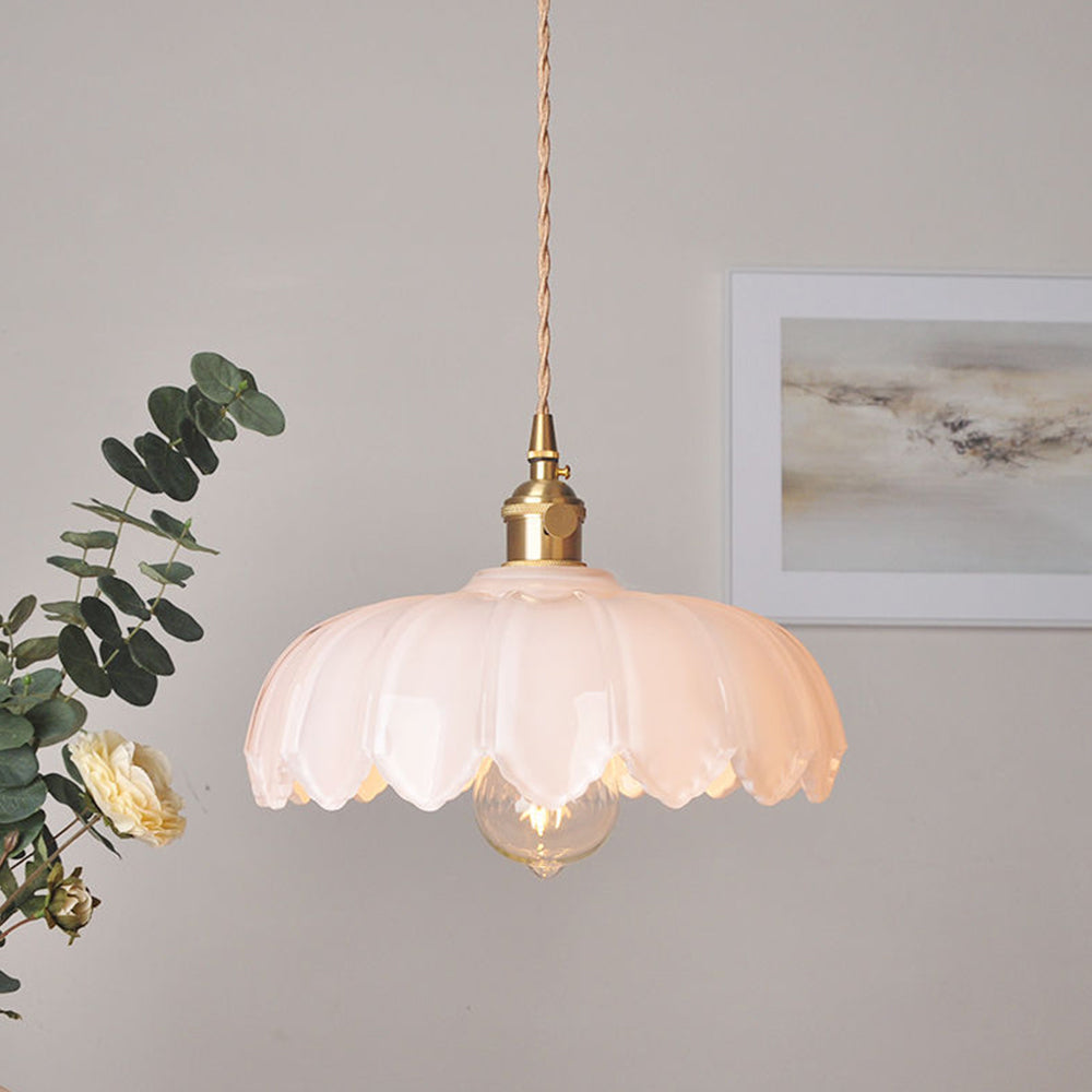 Floriana – Vintage Glazen Hanglamp in Bloemvorm