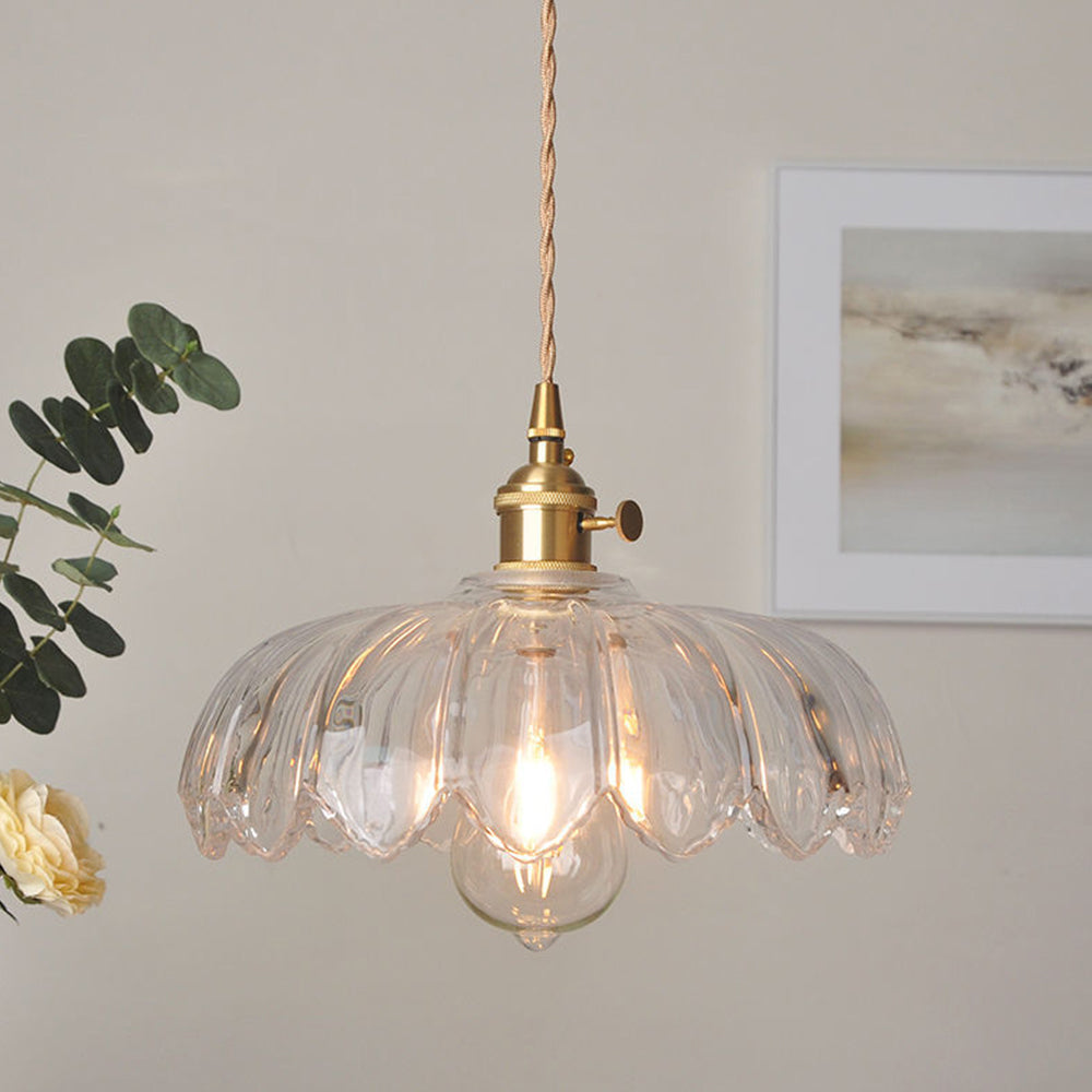 Floriana – Vintage Glazen Hanglamp in Bloemvorm