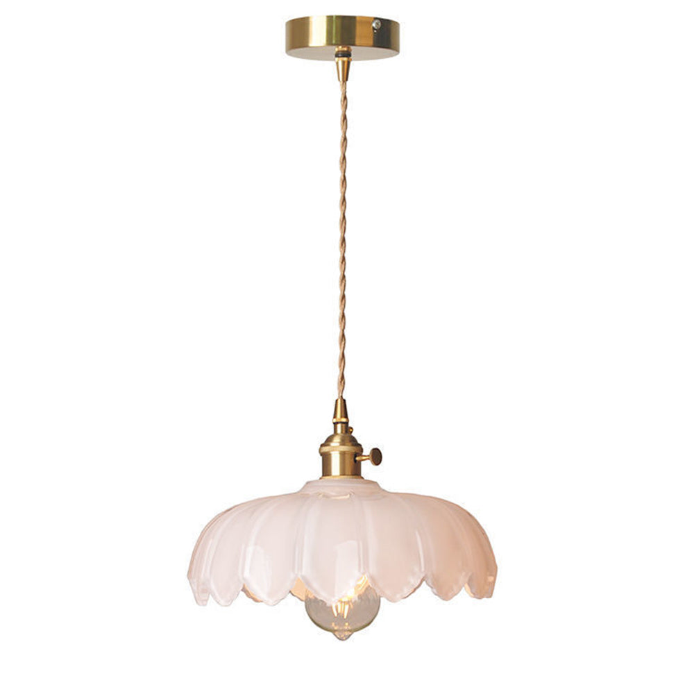 Floriana – Vintage Glazen Hanglamp in Bloemvorm