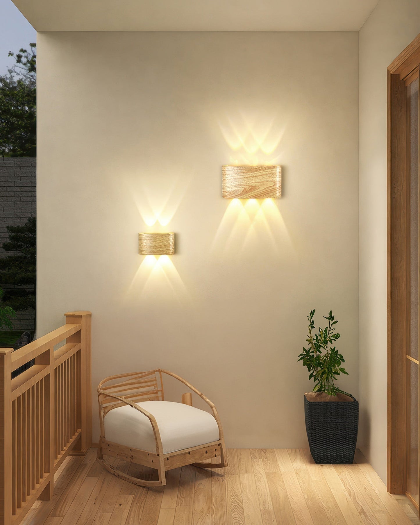 TimberGlow - Moderne Elegante Houten Wandlamp