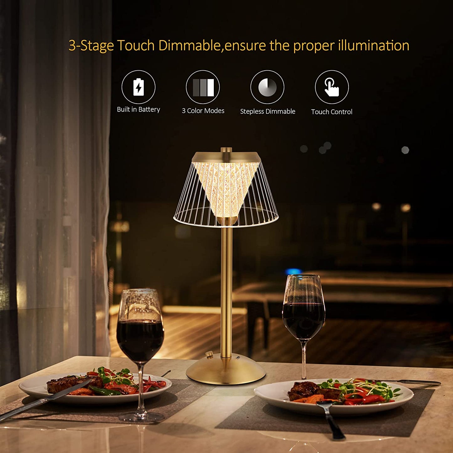 LumiLuxe - Luxe USB Oplaadbare LED Tafellamp