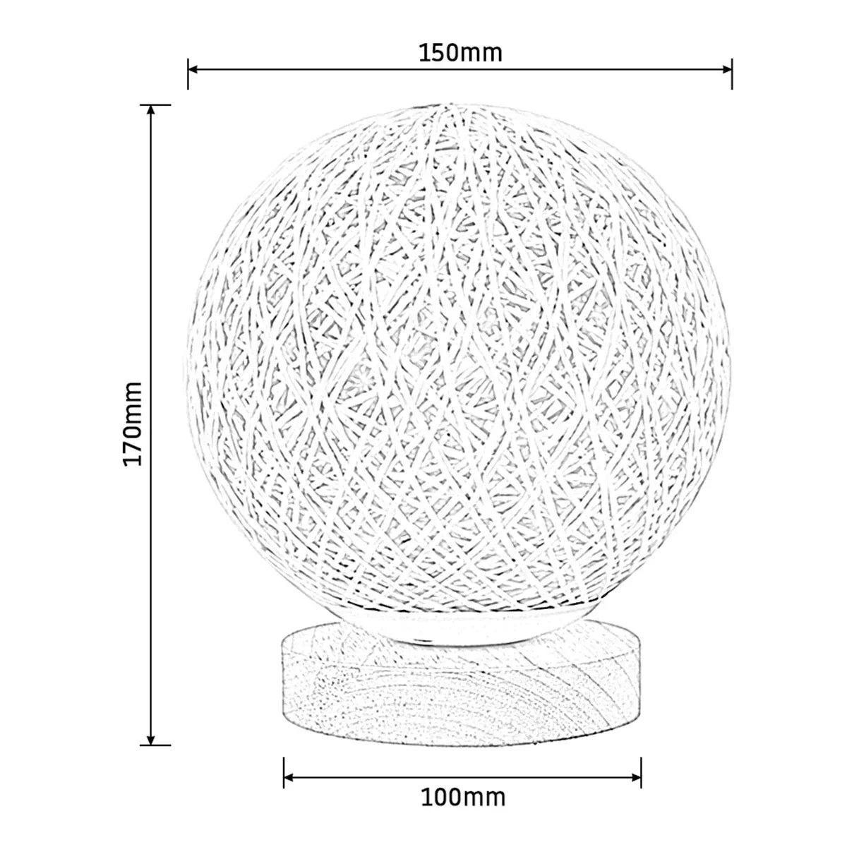 GlowNest - Rotan Bal Tafellamp voor Sfeerverlichting