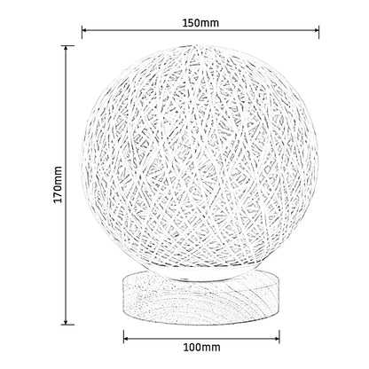 GlowNest - Rotan Bal Tafellamp voor Sfeerverlichting