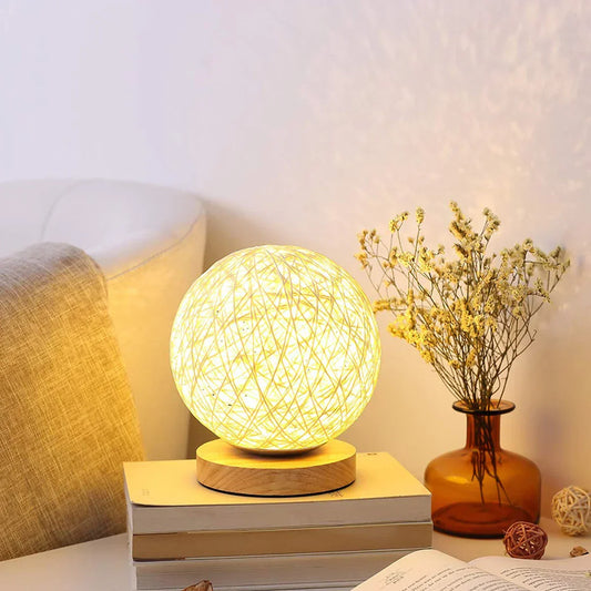 GlowNest - Rotan Bal Tafellamp voor Sfeerverlichting