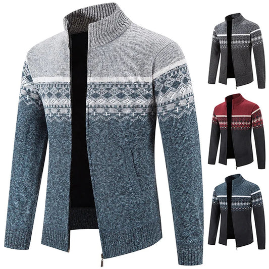 Hugo - Heren Winter Gebreide Cardigan | Dikke Warme Ritsjas