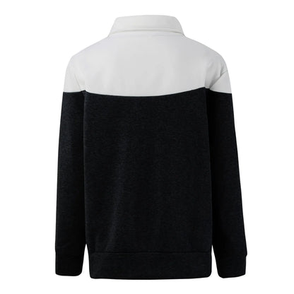 Tess - Dames Oversized Colorblock Sweatshirt | Trendy Katoenen Jas met Ritszakken