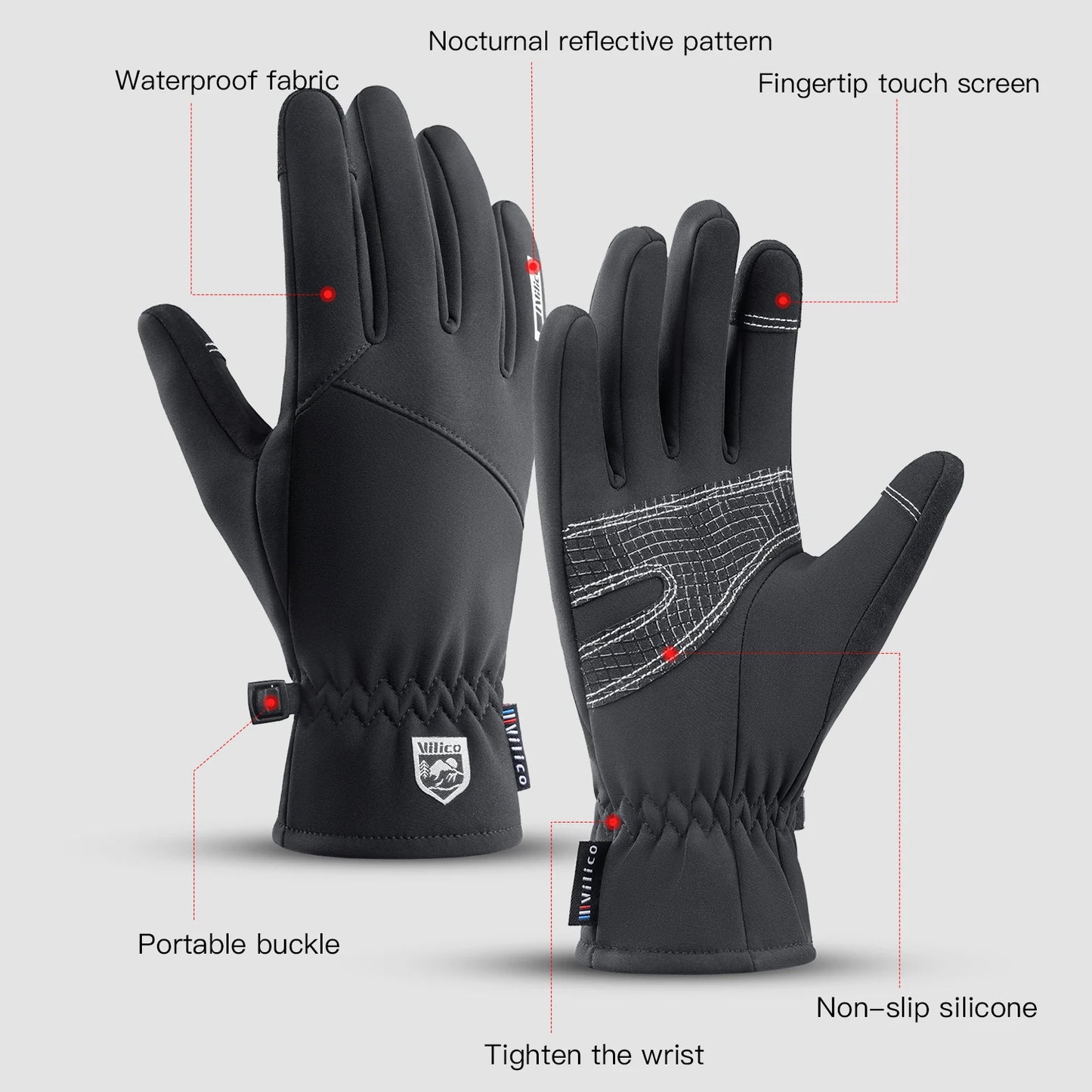 ArcticGrip - Dikke Waterdichte Winterhandschoenen | Touchscreen Antislip Fietshandschoenen