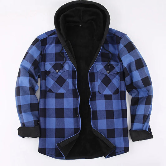 Hugo - Herfst en Winter Flanel Overhemd | Comfortabele Geruite Shirt met Capuchon