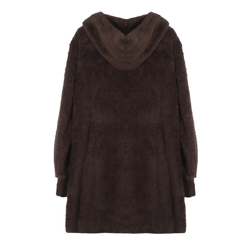 Luna - Dames Winterjas | Lange Omkeerbare Faux Fur Teddy Jas