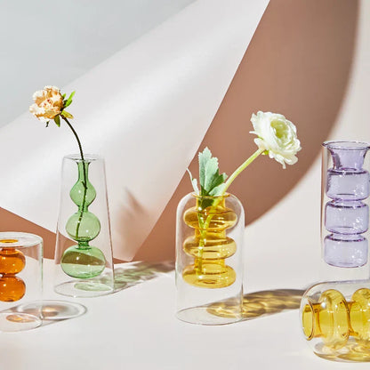 GlassBloom - Kleurrijke Scandinavische Artistieke Glazen Vaas