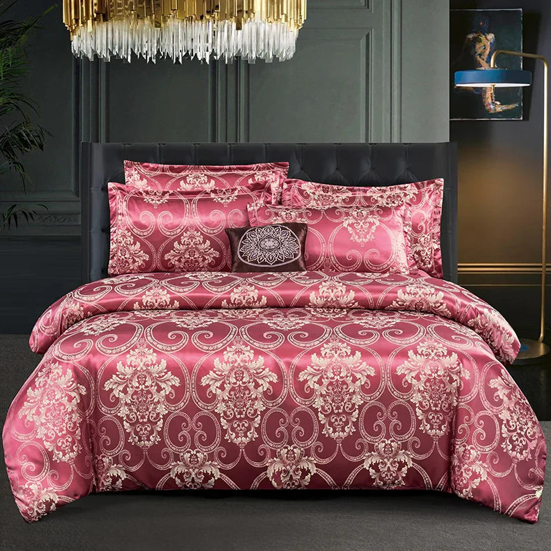 Wostar Dekbedovertrek Satijn Rayon Jacquard 220x240 | Luxe zomer set voor tweepersoonsbed