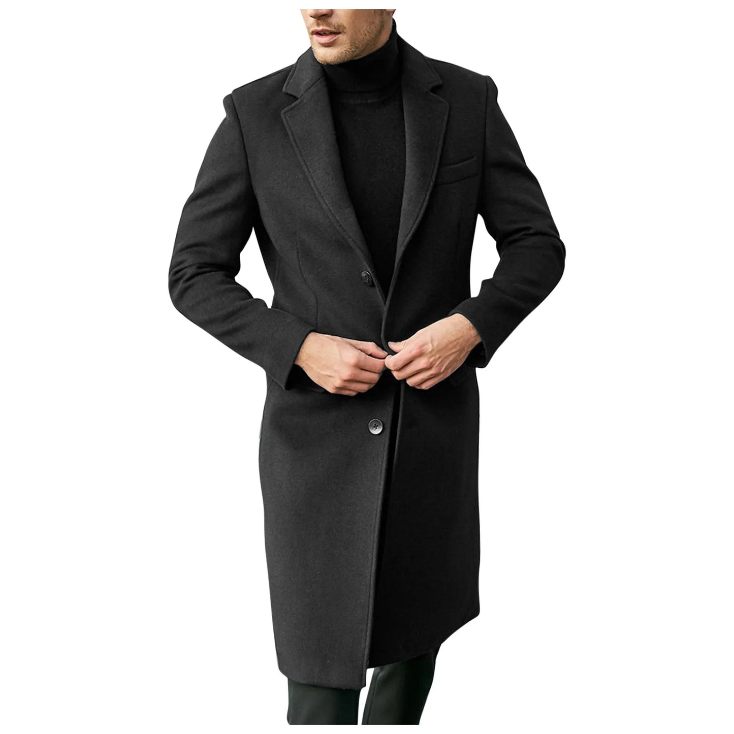 Bram - Heren Herfst/Winter Lange Trenchcoat | Winddichte Woljas met Elegant Brits Design