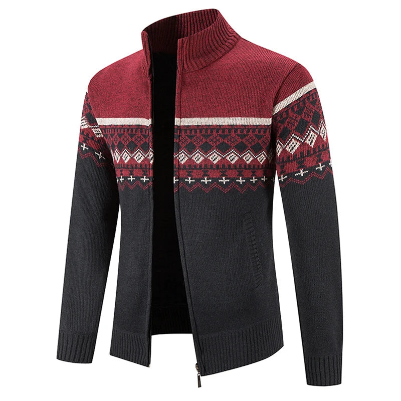 Hugo - Heren Winter Gebreide Cardigan | Dikke Warme Ritsjas