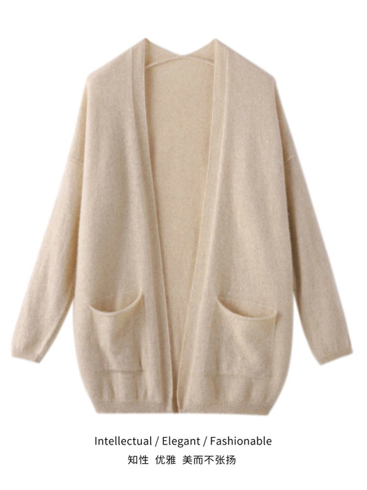 Mila - Dames Wol Cardigan | 100% Merino Wol Cashmere Trui voor Herfst/Winter