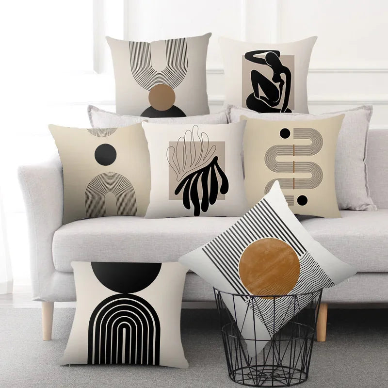 Livia – Decoratieve Kussenhoes met Abstract Patroon voor een Modern Interieur