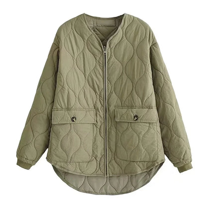 Jade - Dames Oversized Quilted Jas | Groene Gewatteerde Winterjas