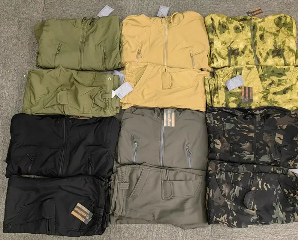 Thijs - Camo Tactische Winter Set voor Heren | Waterdichte Softshell Jas en Cargo Broek met Fleecevoering