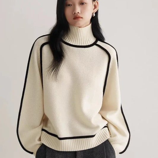 Mila - Dames Turtleneck Sweater | Gebreide Lange Mouwen Pullover voor Winter