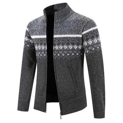 Hugo - Heren Winter Gebreide Cardigan | Dikke Warme Ritsjas