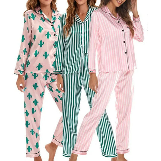 Sophie - Luxe Dames Pyjama & Loungewear Set | Gestreepte Cardigan met Lange Mouwen en Broek voor Comfort en Stijl