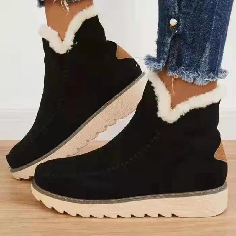 Sofia - Dames Snowboots | Winter Warme Enkellaarsjes in Slip-on Stijl