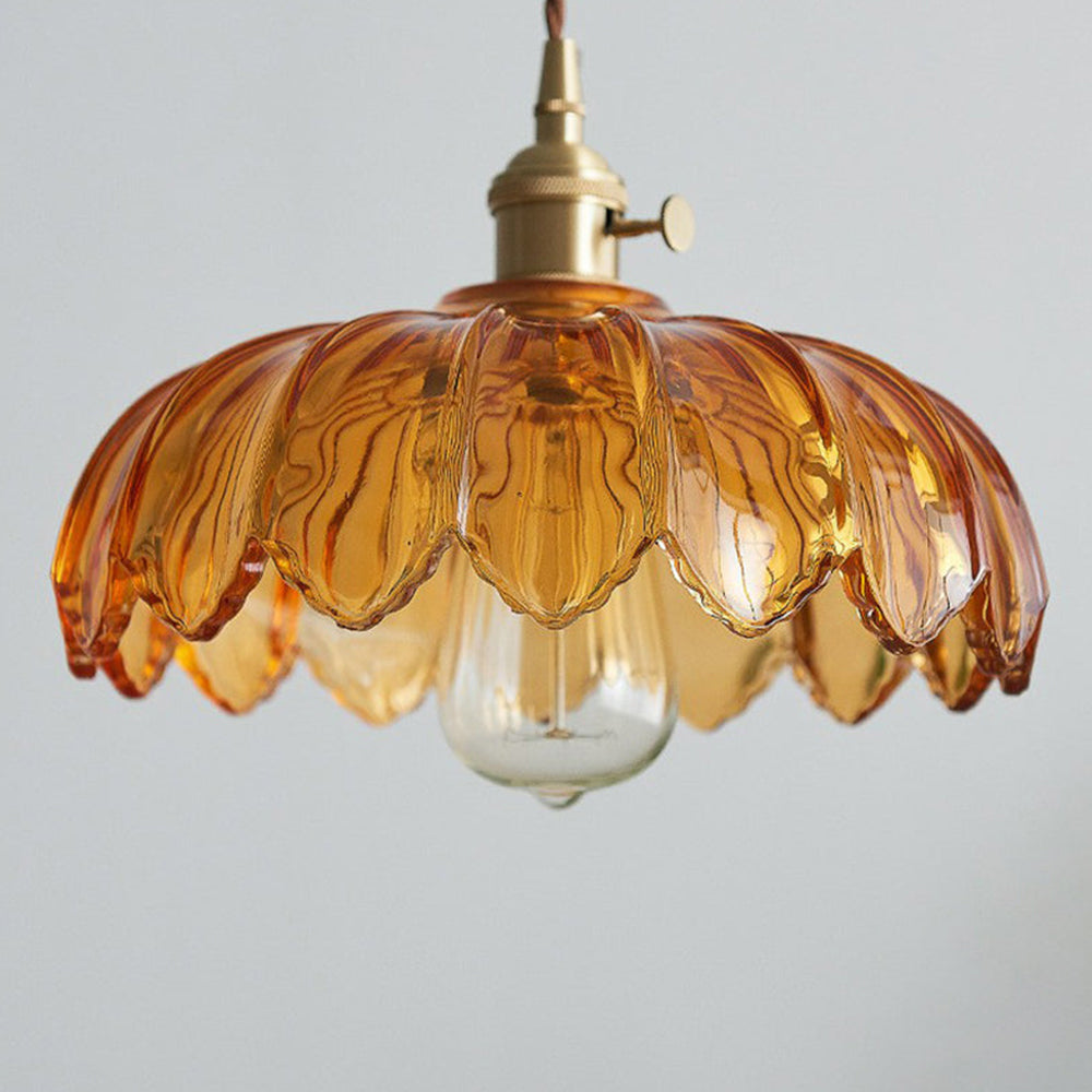 Floriana – Vintage Glazen Hanglamp in Bloemvorm