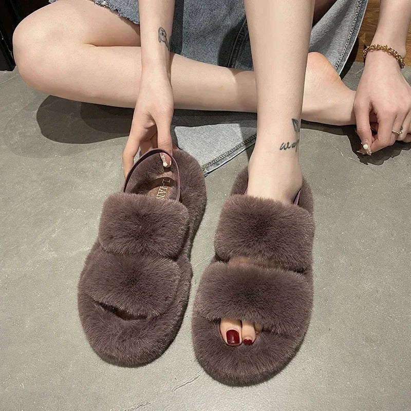 CozyHome - Nieuwe Winter Slippers voor Dames | Warme Open Teen Katoenen Binnen Schoenen