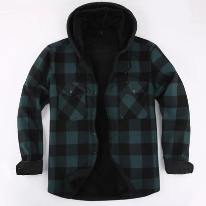 Hugo - Herfst en Winter Flanel Overhemd | Comfortabele Geruite Shirt met Capuchon