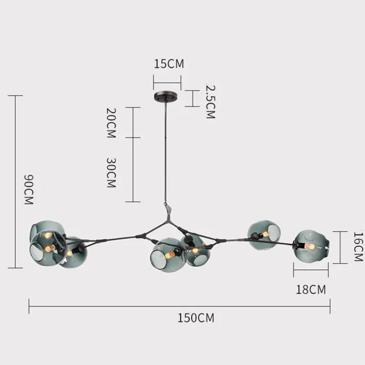 BubbleLight – Sputnik Hanglamp in Glas