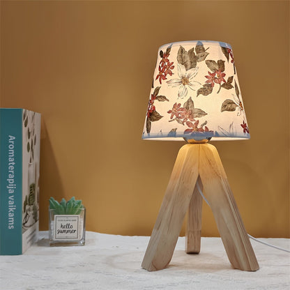 BloemLamp - Moderne LED Tafellamp met Houten Basis, USB Gevoed