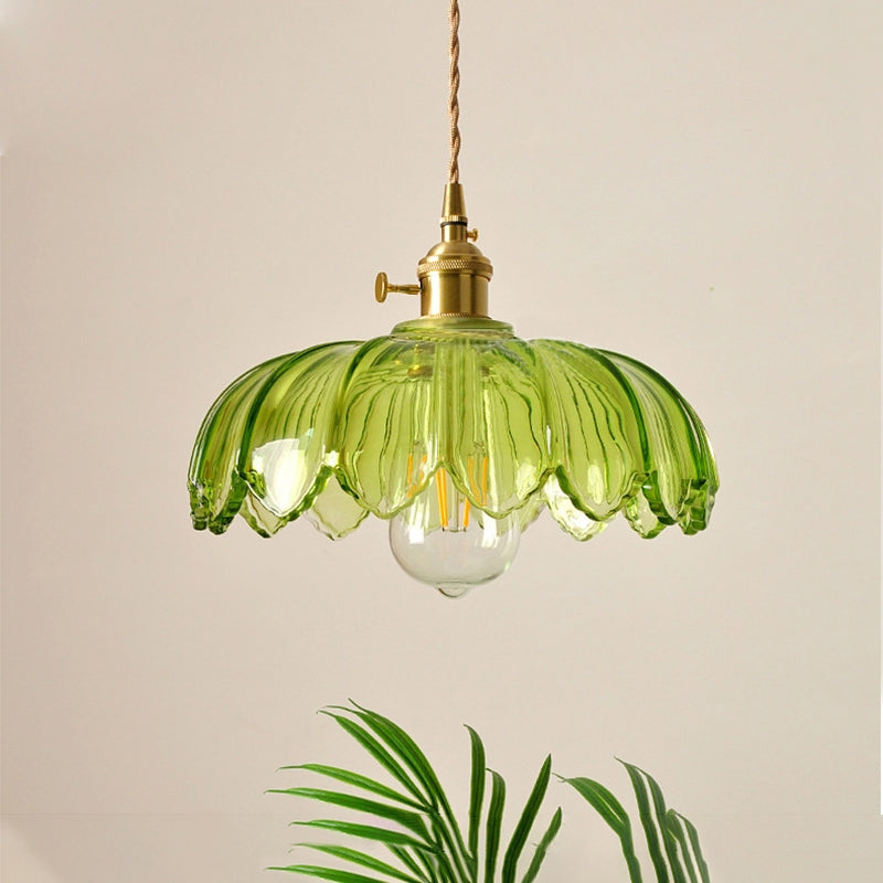 Floriana – Vintage Glazen Hanglamp in Bloemvorm