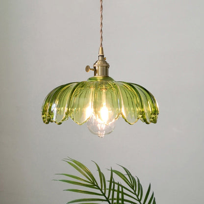 Floriana – Vintage Glazen Hanglamp in Bloemvorm