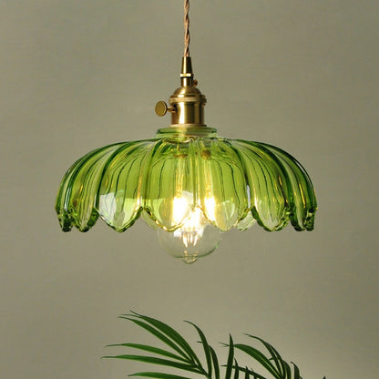 Floriana – Vintage Glazen Hanglamp in Bloemvorm