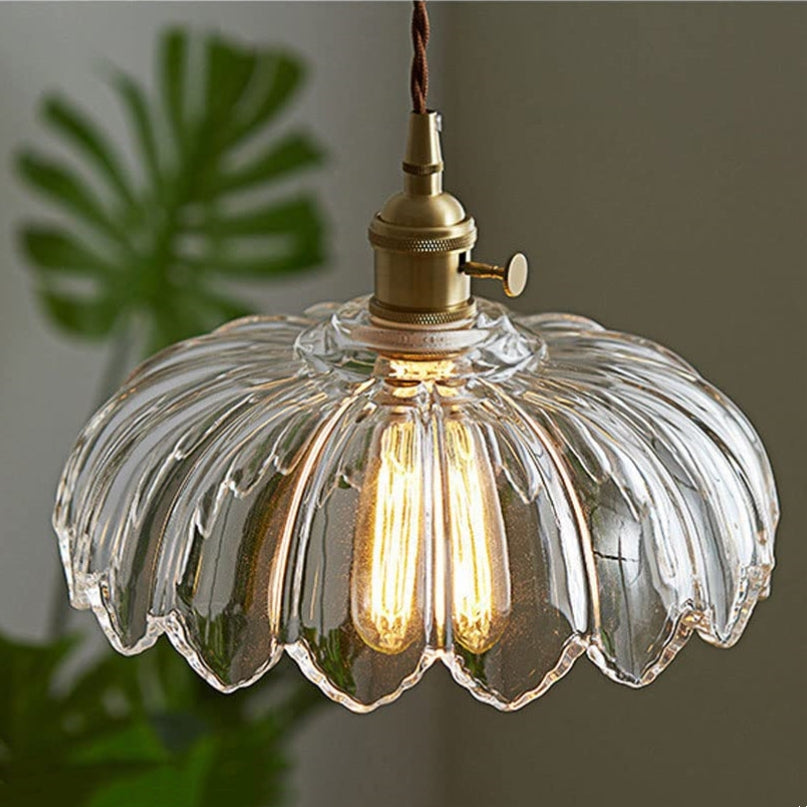 Floriana – Vintage Glazen Hanglamp in Bloemvorm