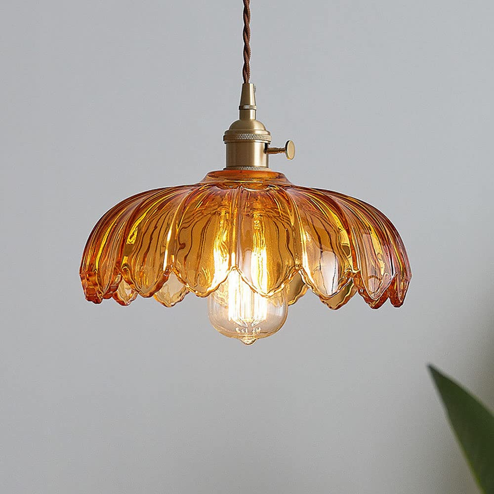 Floriana – Vintage Glazen Hanglamp in Bloemvorm