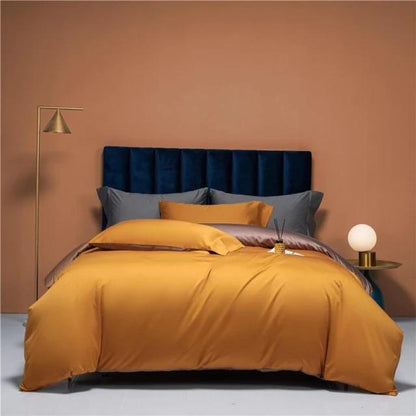 Prairie Orange Reversible - Dekbedovertrekset van Egyptisch Katoen | Luxe kwaliteit, ademend en stijlvol.