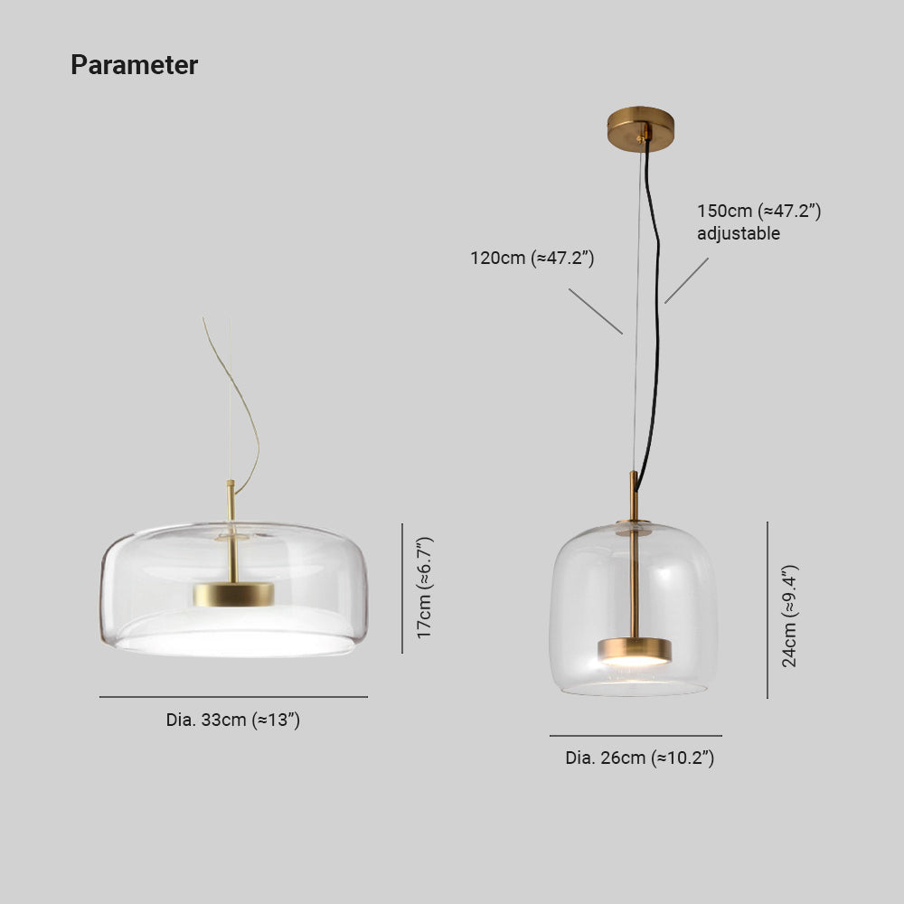 Lysandra | Retro LED Hanglamp met Gouden Amber Glas voor een Elegante Sfeer