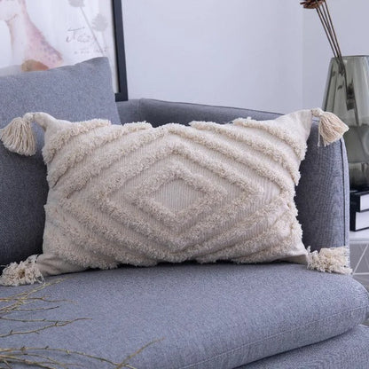 MoroccanTuft – Marokkaanse Boho Tufted Kussenhoes voor Stijlvolle Interieurdecoratie