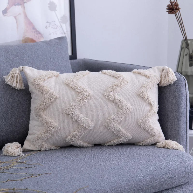 MoroccanTuft – Marokkaanse Boho Tufted Kussenhoes voor Stijlvolle Interieurdecoratie