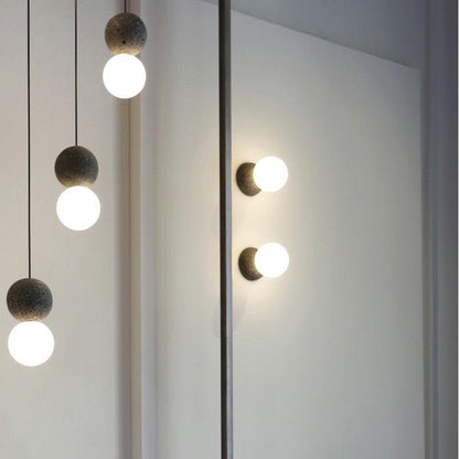 LumoSphere | Elegante Cement Hanglamp met Geometrische Accenten