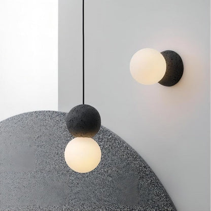 LumoSphere | Elegante Cement Hanglamp met Geometrische Accenten