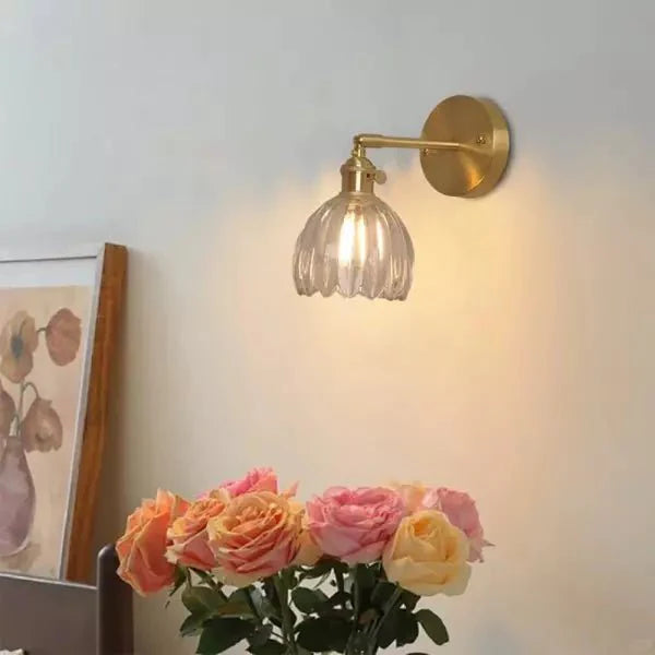 Camille – Retro Bloemknop Tulip Glazen Wandlamp