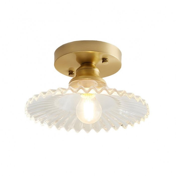 VintageGlass Aura - Geribbelde Retro Glazen Plafondlamp voor Klassieke en Moderne Interieurs