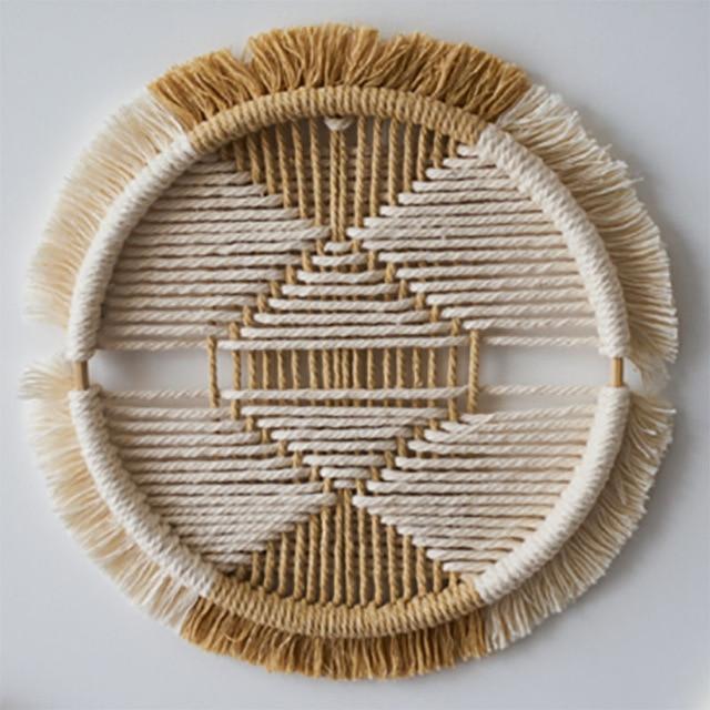 ZenWeave - Handgemaakte Bamboe Macramé Wanddecoratie